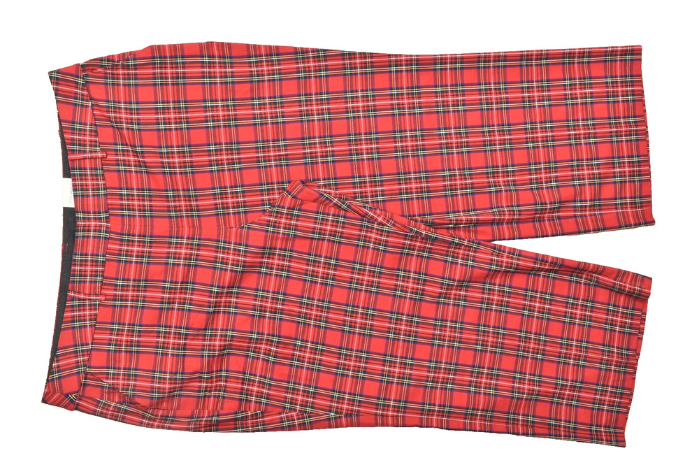 Lane Bryant 24S Red Plaid Wide Leg Trousers Holiday Tartan Pull On Plus Size 24